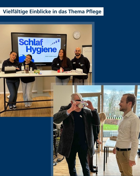 Vielfältige Einblicke in das Thema Pflege (vergrößerte Bildansicht wird geöffnet)